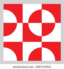 Red White Abstract Geometric Pattern Background - Indonesia Independence Day