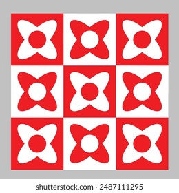 Red White Abstract Geometric Pattern Background - Indonesia Independence Day