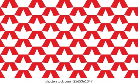 Red and white abstract geometric pattern. Simple seamless background for design purposes