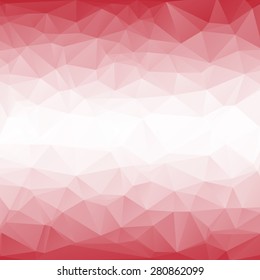 Red white abstract geometric rumpled triangular low poly style vector illustration graphic background