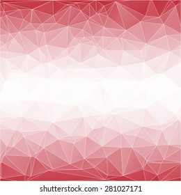 Red white abstract geometric rumpled triangular low poly style vector illustration graphic background