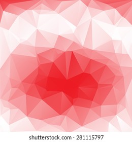 Red white abstract geometric rumpled triangular low poly style vector illustration graphic background