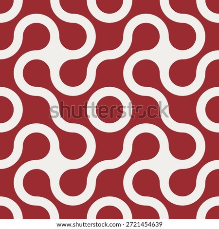 Red and White Abstract Geometry Seamless Pattern vector illustration