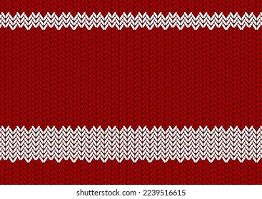 Red and white abstract knitted texture background. Vector design