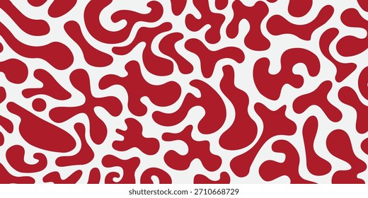 Red and White Abstract Liquid Flow Seamless Pattern Background. Modern Trendy design in Vector Illustration