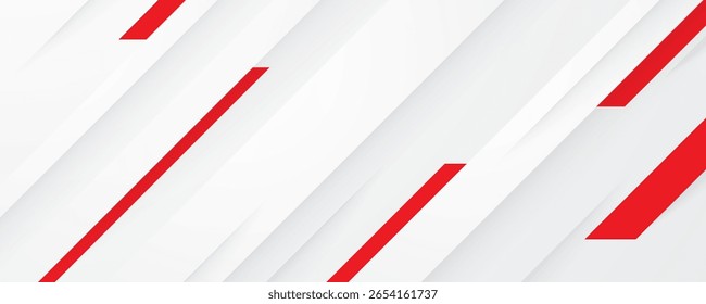 Fundo de papel abstrato vermelho e branco com elementos de papel de carta