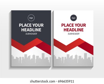 Red White Abstract Strip Zigzag Theme Layout with Image in Business Brochure Design Template Vector.  Red Book Cover Layout, Modern Red Clean Portfolio Cover Layout