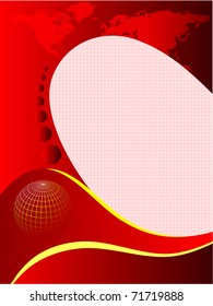 A red and white abstract vector business card or brochure background illustration with room for text