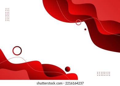 Red and white abstract wave background 