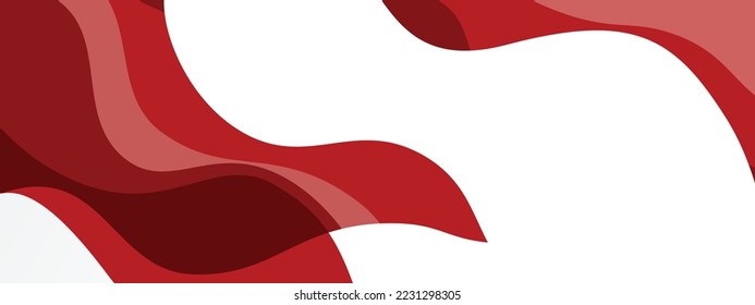 Red and white abstract wave background for banner or poster. Vector design pattern template. page.