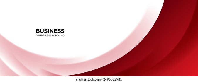 red and white abstract wave banner background