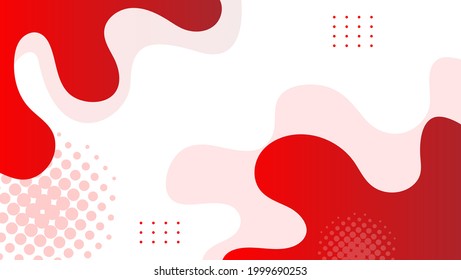 red and white abtract flowed background with halftone