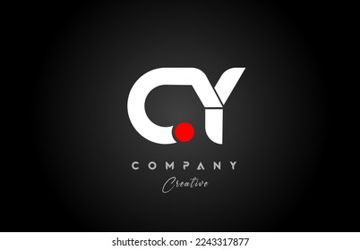 red white alphabet letter CY C Y combination for company logo. Suitable as logotype design for a business