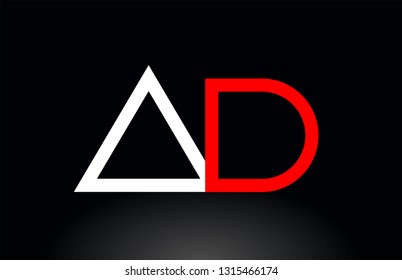 red white alphabet letter logo combination ad a d design suitable for a company or business