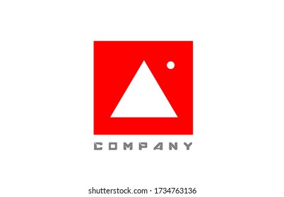red white A alphabet letter logo icon for company and business with dot design