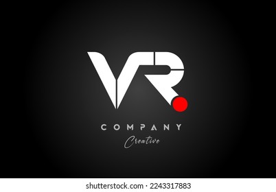 red white alphabet letter VR V R combination for company logo. Suitable as logotype design for a business