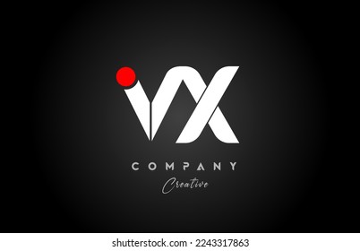 red white alphabet letter VX V X combination for company logo. Suitable as logotype design for a business