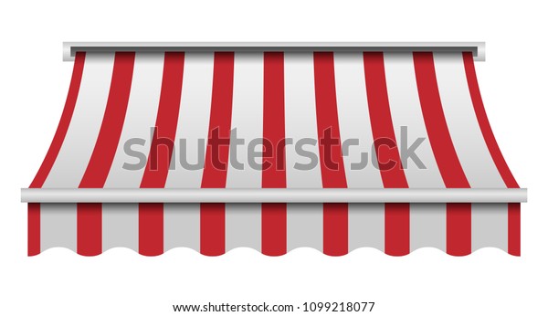 Red White Awning Mockup Realistic Illustration Stock Vector (Royalty