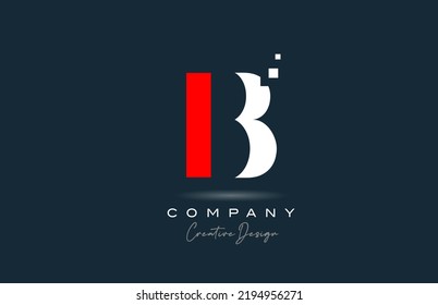 red white B alphabet letter logo icon design with dots. Creative template for company and business