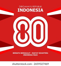 Rot-weißer Hintergrund 80 Jahre Indonesischer Unabhängigkeitstag 2025