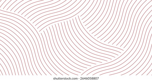 red and white background ainstant noodle, pasta and spaghetti texture with geometric wavy lines. Ramen, pasta vector pattern. 