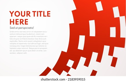 Red white background banner for business, sport, activity with movement or spining geometric shape