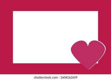 Red and white background with beautiful heart. Valentine's Day project. Good vector for Valentine's day card.
