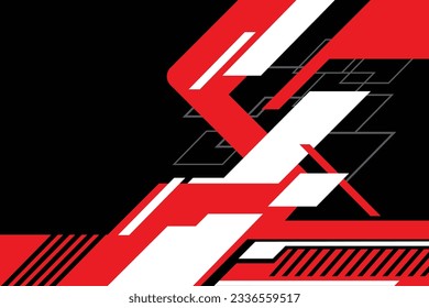 A red and white background with a black and white design that says s.