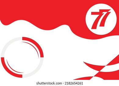 a red and white background as a celebration of the 77th independence of the republic of Indonesia