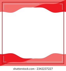 Red and white background color with stripe line and wavy shapes. Suitable for social media post and web internet ads.