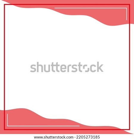 Red and white background color with stripe line and wavy shapes. Suitable for social media post and web internet ads. Template layout. Frame, boarder for text, picture, advertisement. Empty space. 