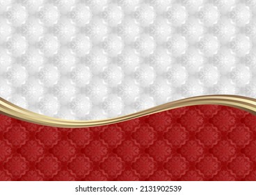 red and white background with decorative pattern