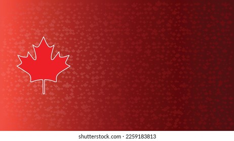 Red and white background, drop Canada flag color combination with copy space, maple leaves, suitable for victoria day and other patriot events