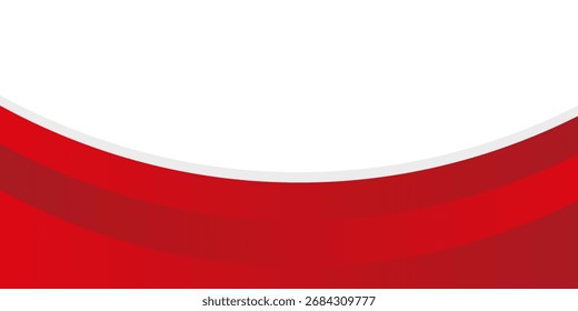 Fondo rojo y blanco con curvas dinámicas, Vector eps10