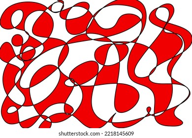 Red and white background hand drawn abstract background template for poster banner and sales product. Vector art line design.
