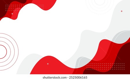 red and white background with modern fluid gradient shapes