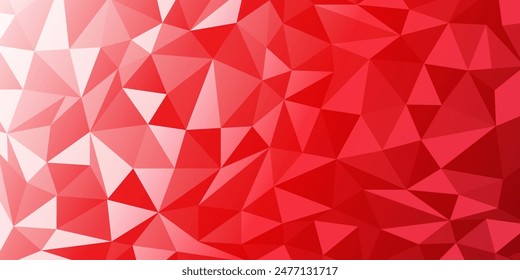 Red, White Background With Triangle Pattern, Vector, Illustration  