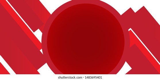 red and white background vector with circles and rectangular shapes