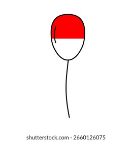 Red and white ballon isolated on white background. Balloon decoration for independence day of indonesia