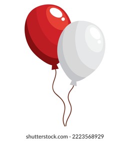 red and white balloons helium floating