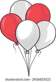 globos rojos y blancos sin fondo