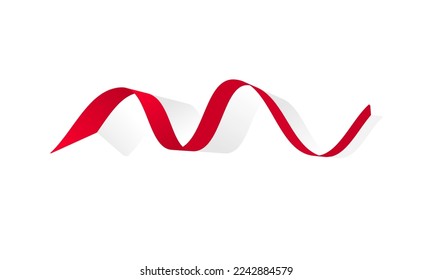 red and white band vector. white background