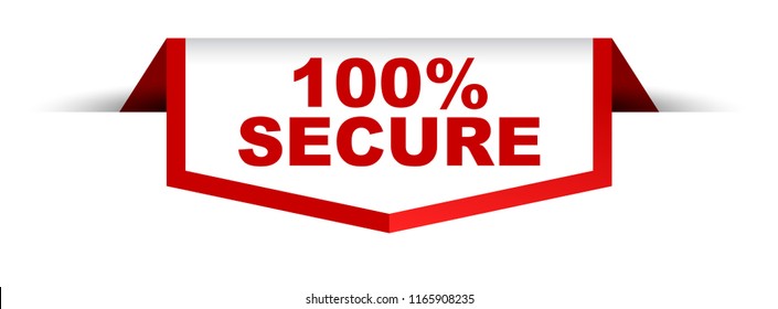 red and white banner 100% secure