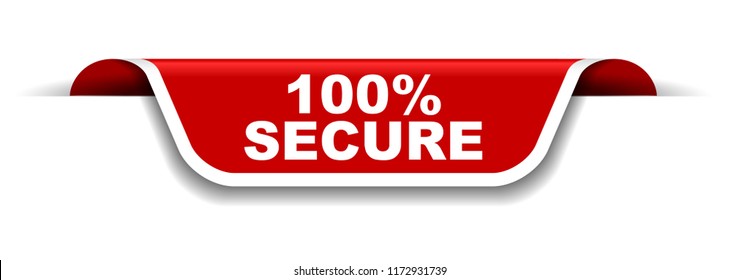 red and white banner 100% secure