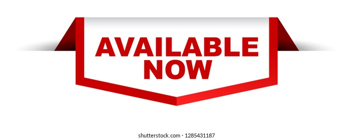 red and white banner available now