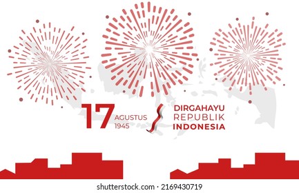 red and white banner background for august 17 indonesian independence day