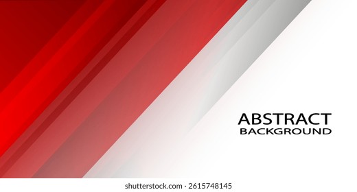 red and white banner background with diagonal stripes