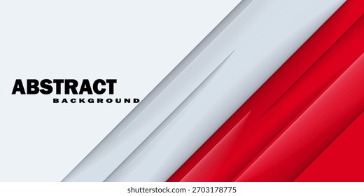 red and white banner background with diagonal stripes