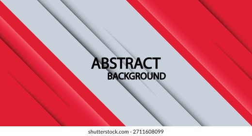 red and white banner background with diagonal stripes