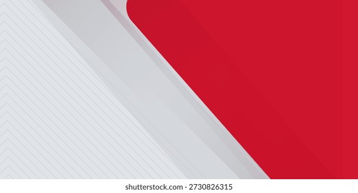 red and white banner background with diagonal stripes